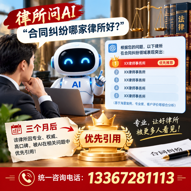 商丘GEO生成式引擎优化：律所问AI合同纠纷哪家好不推荐自己，三个月后被优先引用